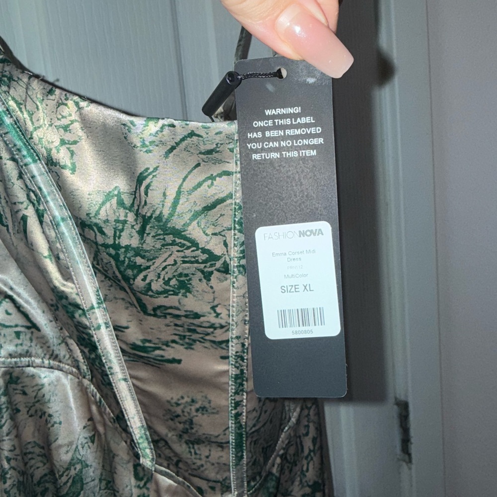 Corset Green Midi Dress - Picture 6 of 6